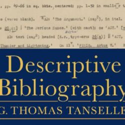 Cover for Tanselle, Descriptive Bibliography book showing an edited typewritten page in the background